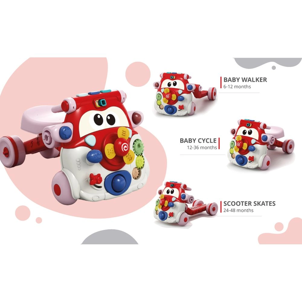 3-in-1 Baby Walker - Musical Keyboard Learning Table Mode