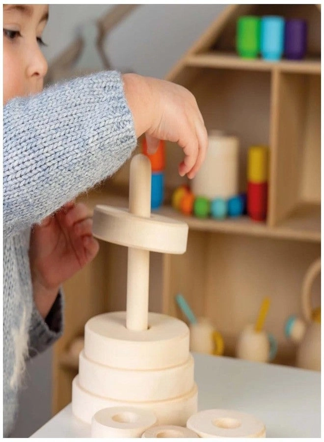 Natural Wooden Stacking Ring Montessori-Inspired