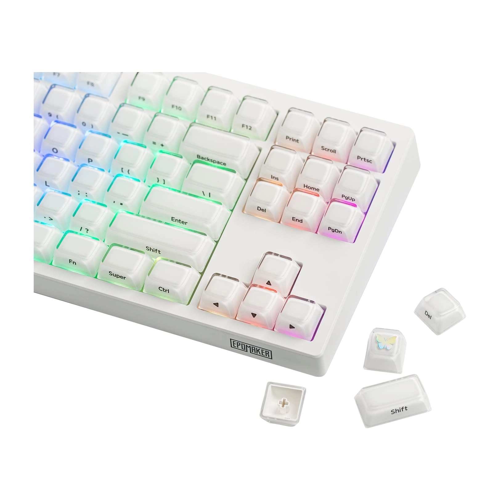 EPOMAKER Lusterfly Jelly Keycaps Set - 104 standard keycaps 19 supplementary keycaps