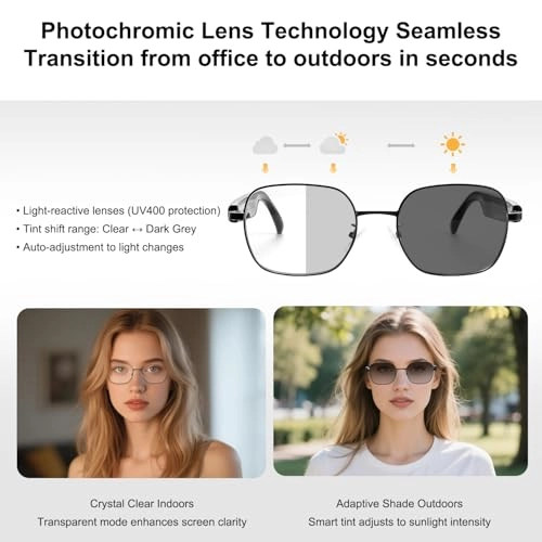 Smart Glasses - Auto-On/Off Bluetooth 5.3 UV400 Protection