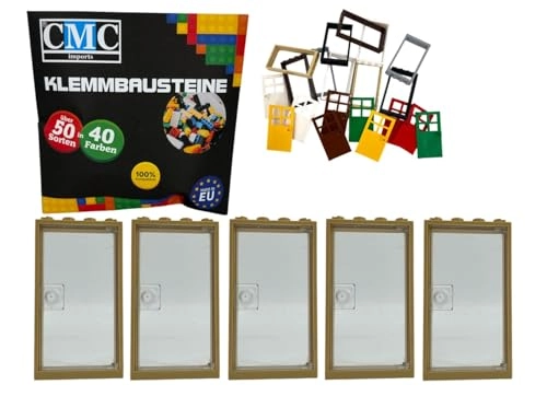 Door Frame - Beige 5 pcs + Door Leaf - Green