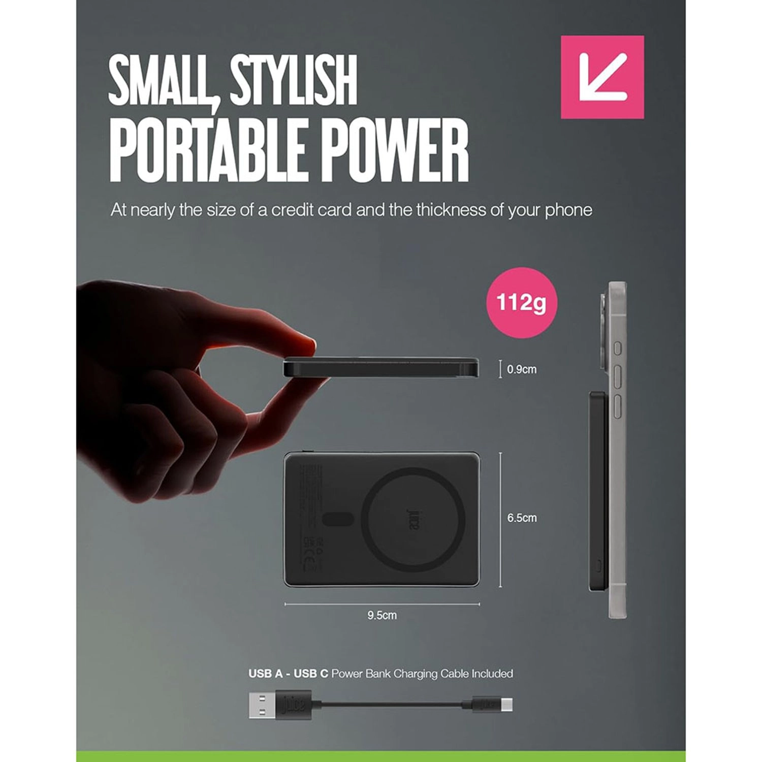 Magnetic Wireless Power Bank - 5000mAh 15W Fast charging