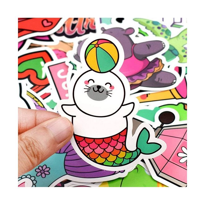 Waterproof Beach Style Stickers - 50pcs