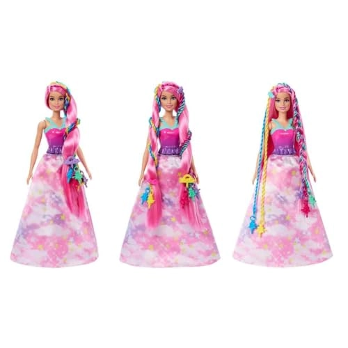 Barbie Dreamtopia Fantasy Braid Twist N Style Rainbow Hair Doll Playset - Twisting Tool Styling Accessories Ages 3+