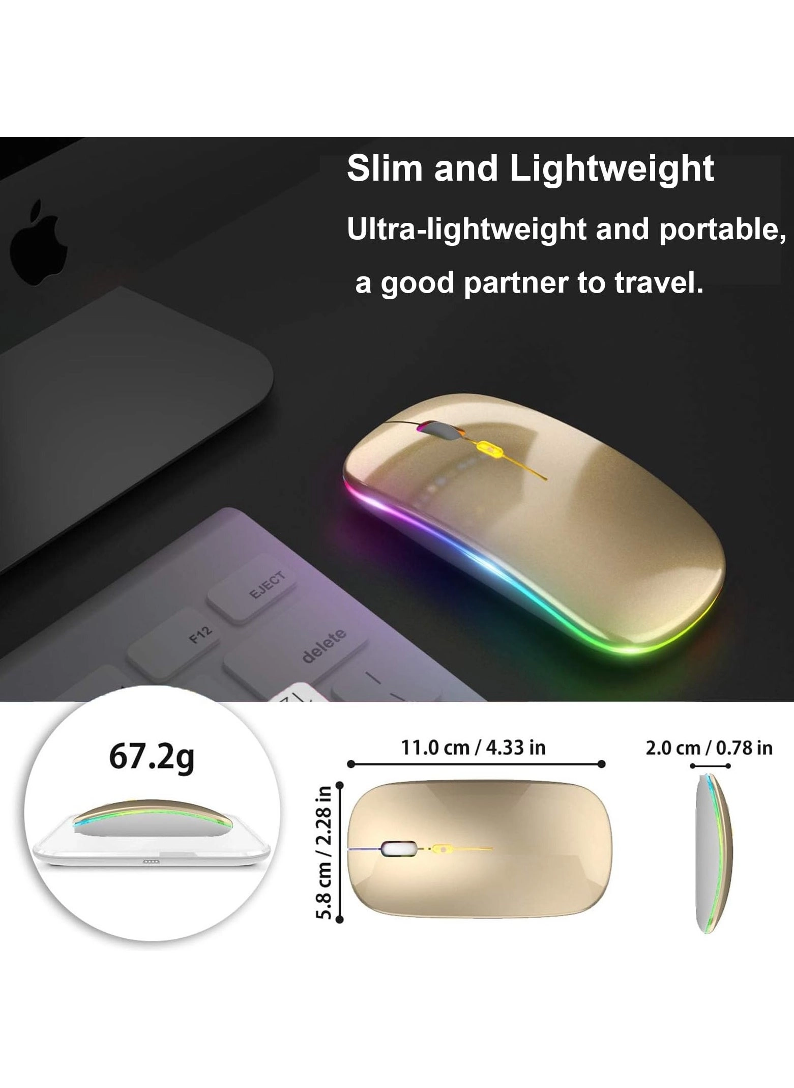 Dual Mode Wireless Mouse - Bluetooth 5.1 + 2.4GHz Wireless