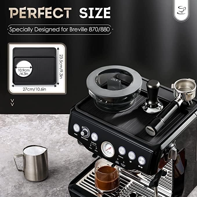 Silicone Coffee Machine Pad - Black Compatible with Breville 870/880