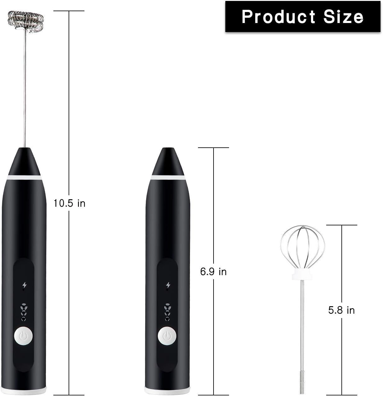 USB Rechargeable Hand Blender - Dual-Head 3-Speed Cordless