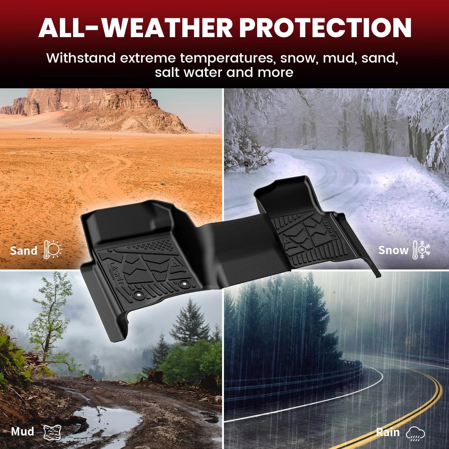 Floor Mats - Ford F-150 SuperCrew 2011-2014 Front & Rear Rows