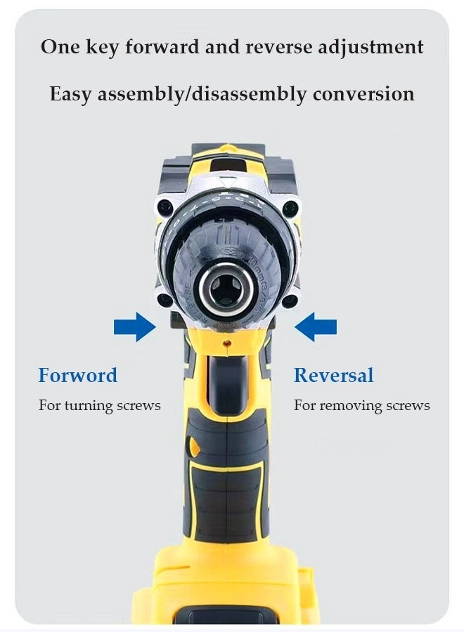 Cordless Drill Set - Impact Drill Set 1 Lithium-Ion Batteries yellow
