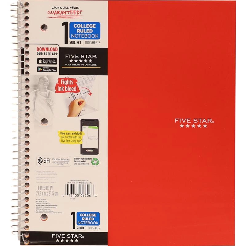 Notebook 8.5 X 11 Spiral - Grid 100 Sheets