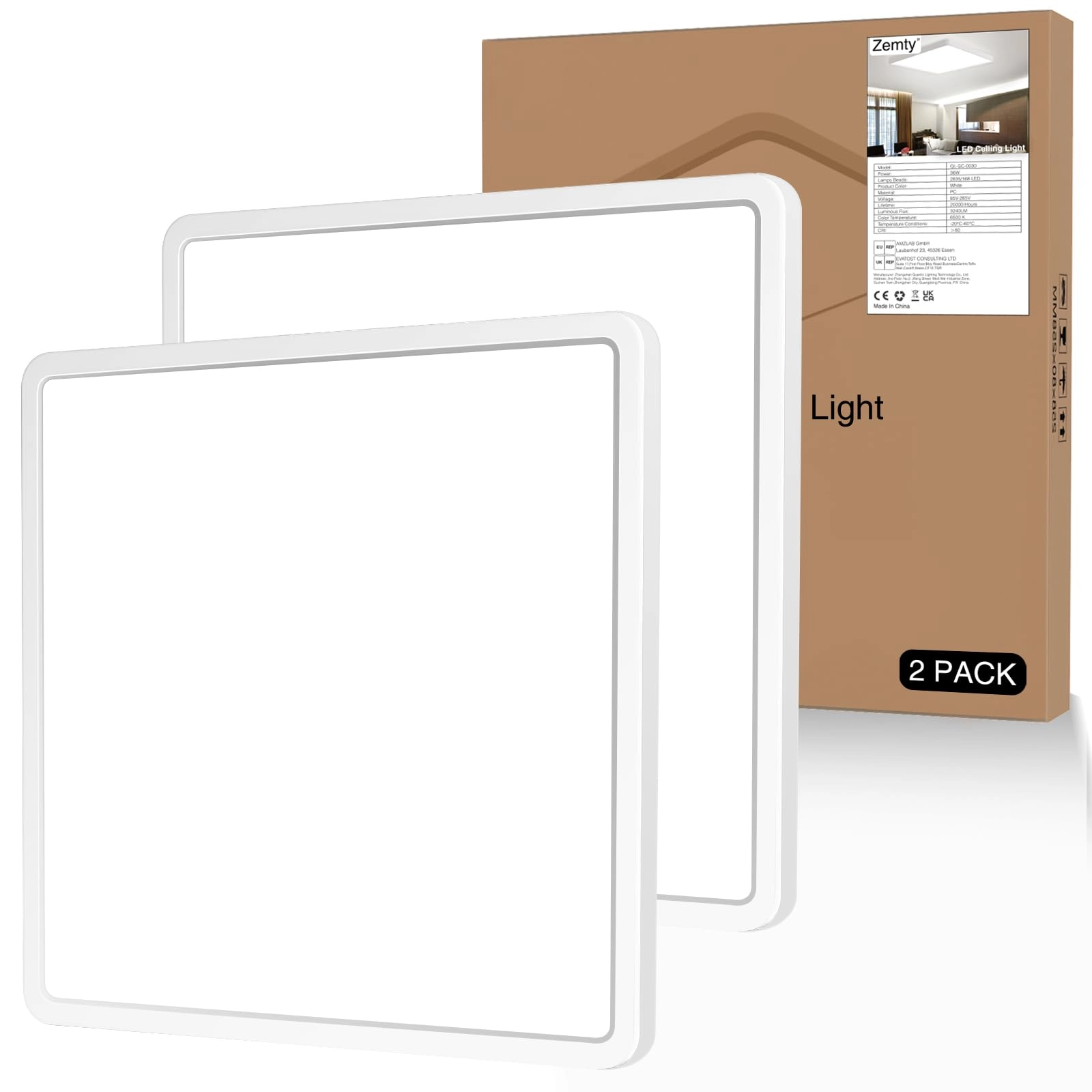 zemty LED Ceiling Light - 3000K 4500K 6000K