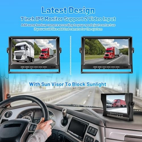 Backup Camera - 720P Night Vision + AHD Monitor - 7 inch Bluetooth