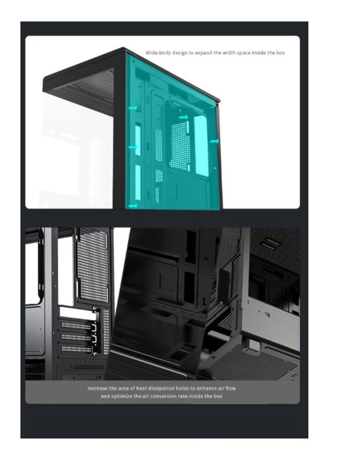 DB330M - Tempered Glass M-ATX/ITX 3x120mm ARGB
