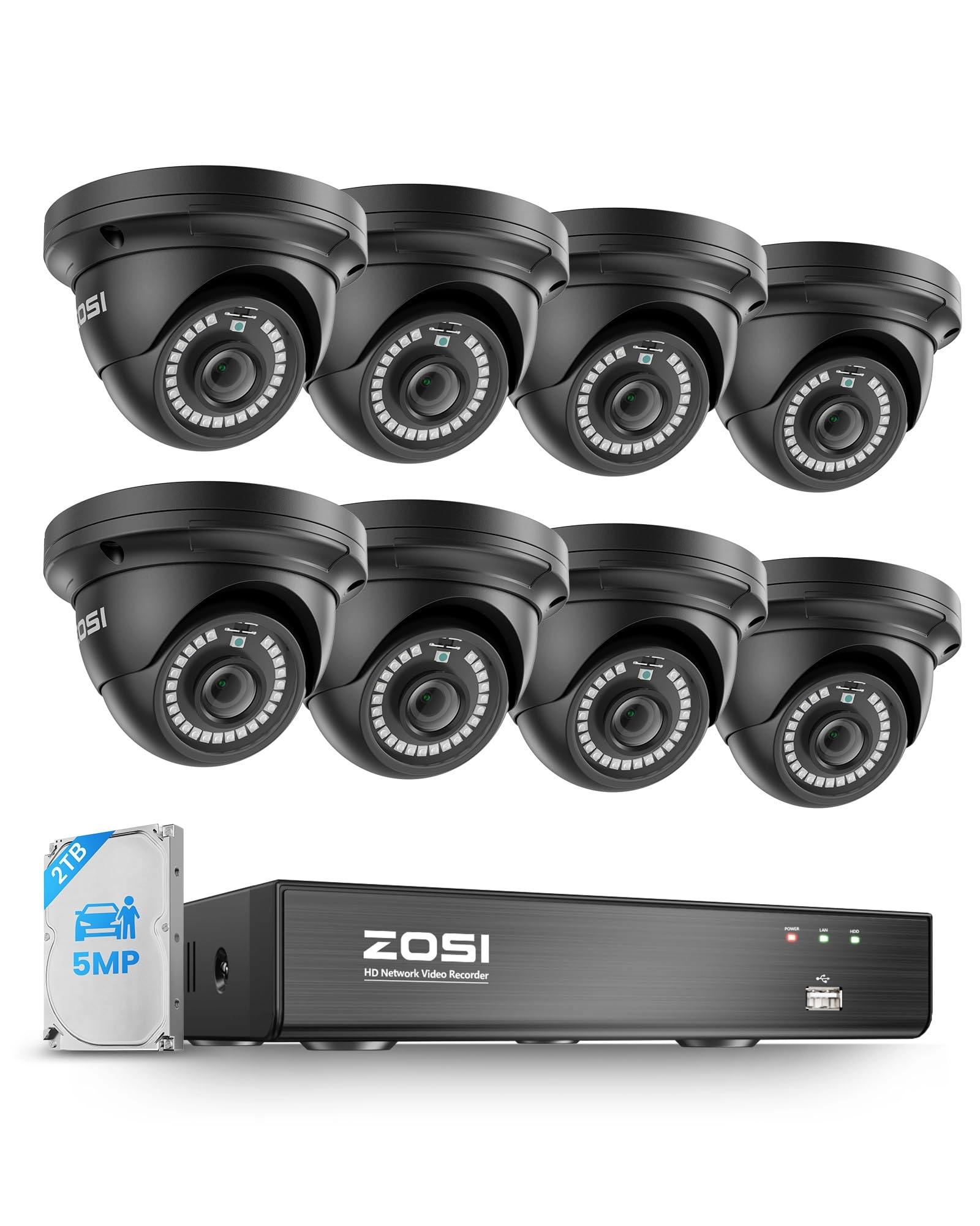 Zosi 8 Channel 5MP 3K PoE Home Security Camera System