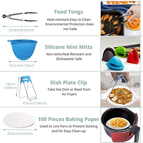 Air Fryer Accessories - Silicone Stainless Steel 15PCS