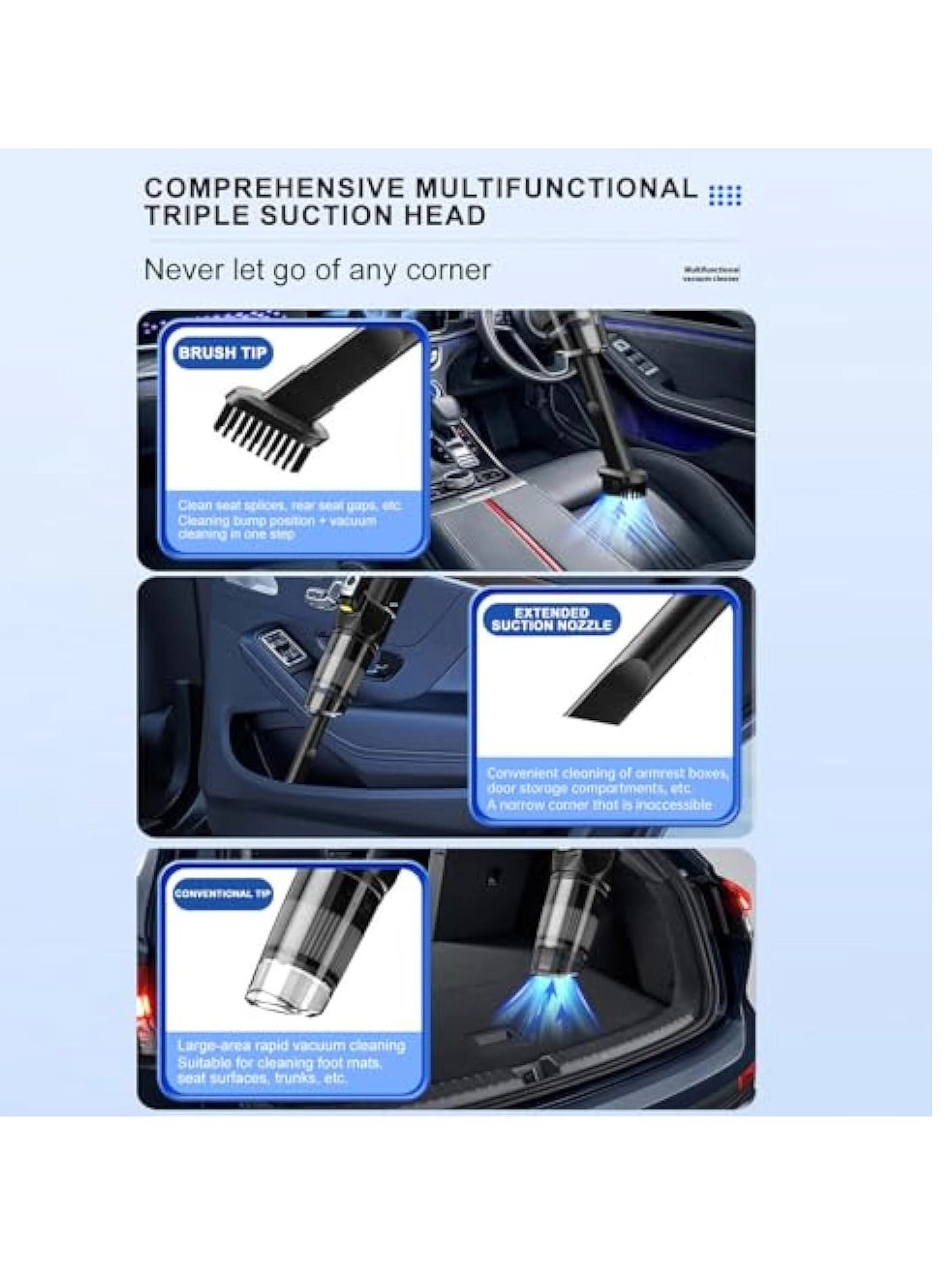 Handheld Car Vacuum Cleaner - 4000mAh