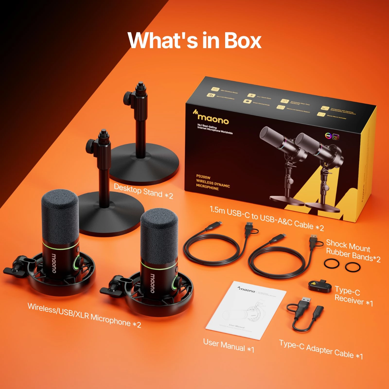 PD200W USB+Wireless+XLR Microphone Bundle