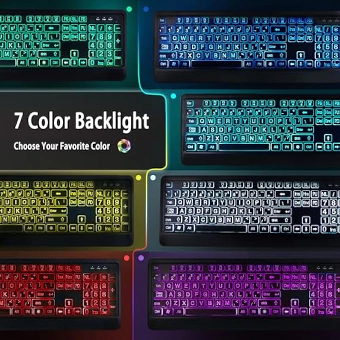LARGE PRINT BACKLIT KEYBOARD