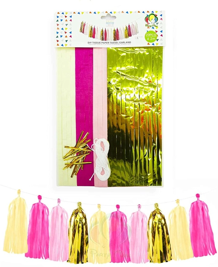 Party Time Trading LLC Tassel Garland - Pack of 20 Wedding Birthday Bridal Shower Baby Shower Anniversary