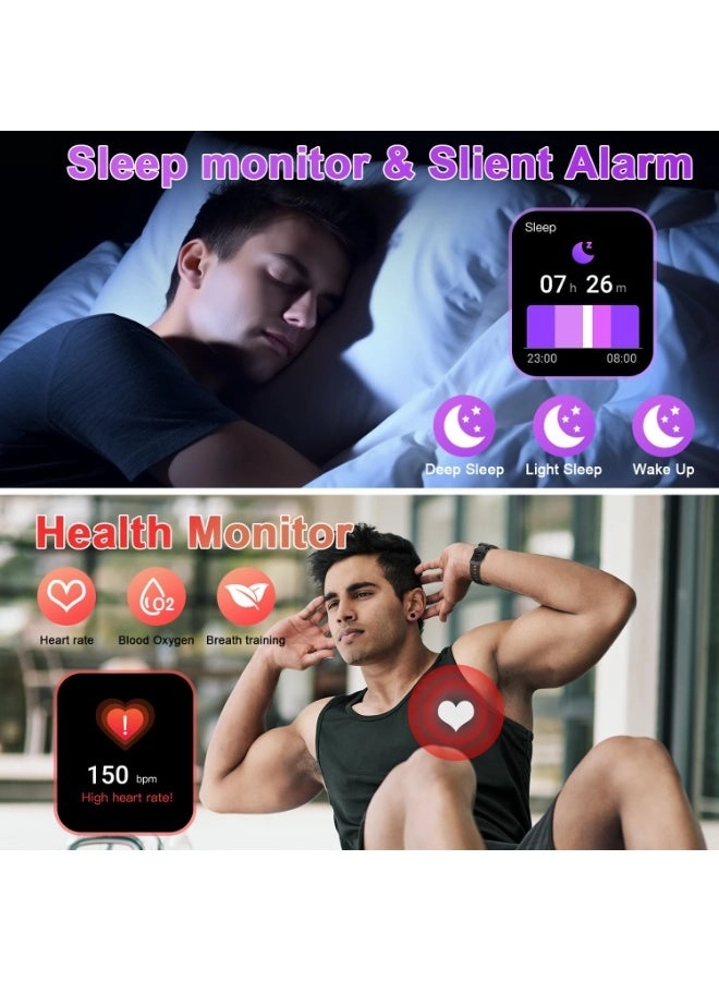 Bluetooth Smart Watch - Fitness Tracker 1.8” Touch Display 5ATM Waterproof