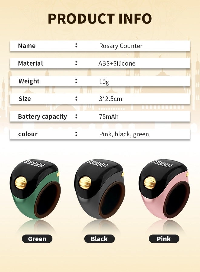 Tasbeeh Ring - Smart Counter OLED Display
