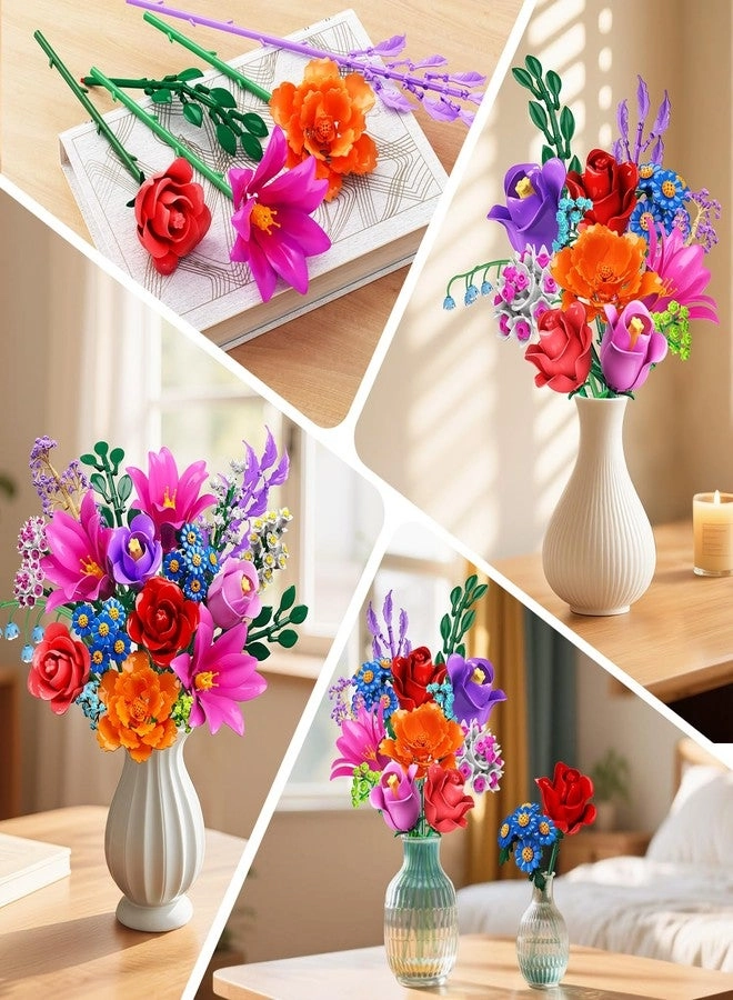 Valentines Flowers Bouquet Building Set - 1054pcs