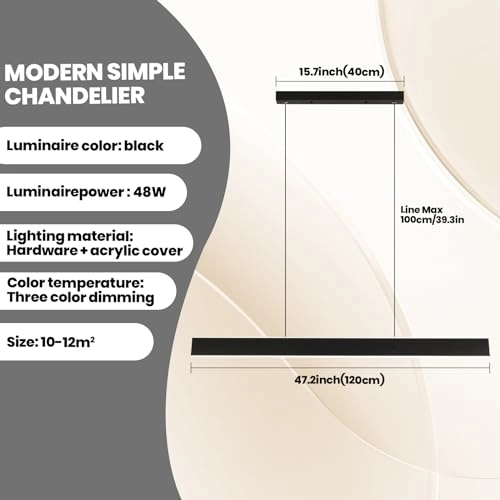 Modern LED Strip Chandelier - up to 100cm