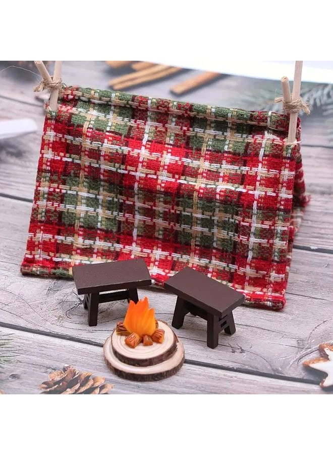 Generic Star Tent - Miniature Red Green Plaid