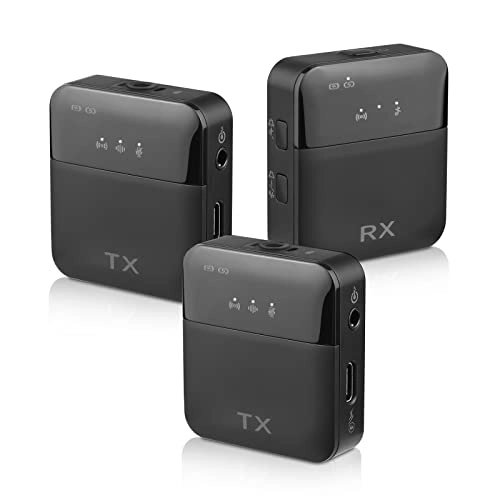 Omnidirectional Wireless Lavalier Microphone System - 2 Transmitters 2.4G