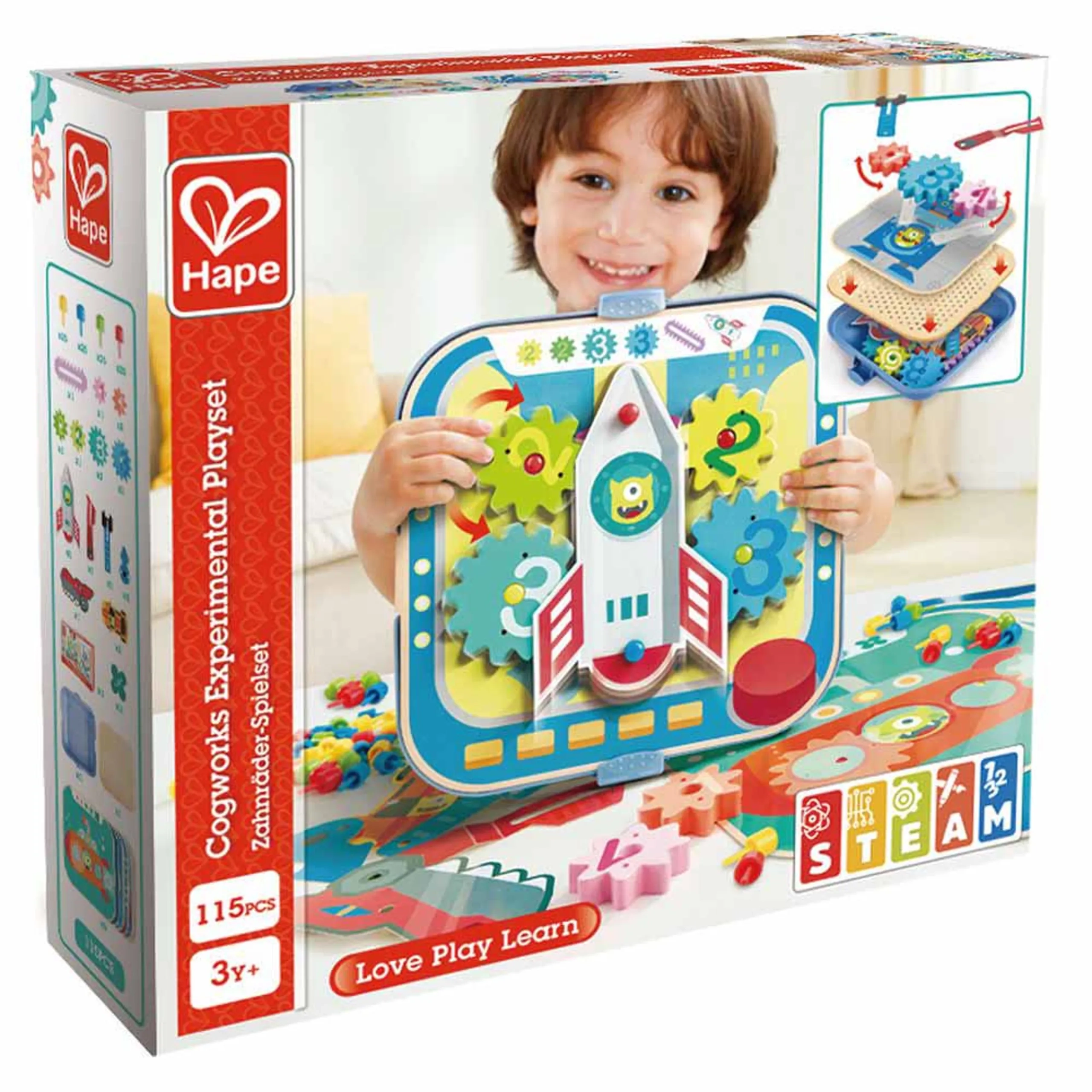 Hape Toys Cogworks Experimental Educational Wooden Playset - 3 years old and up 115 pieces