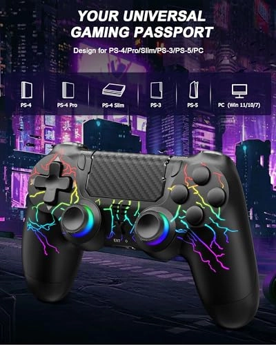 Wireless Controller - RGB BLACK PS4 PS4 Slim PS4 Pro PC