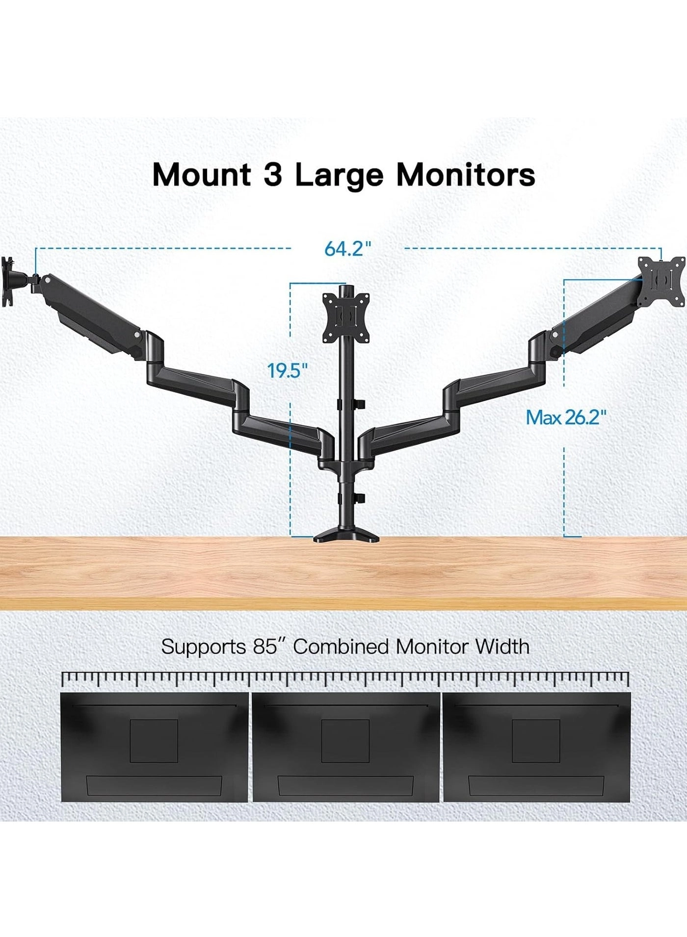 Triple Monitor Mount - 3 24”-32”