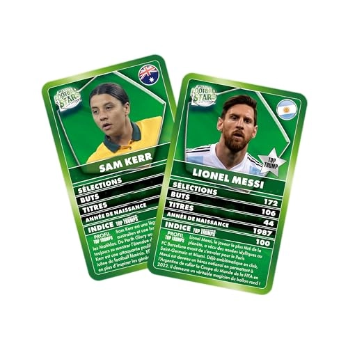 TOP Trumps World Football Stars - Card Game Travel Format (French)