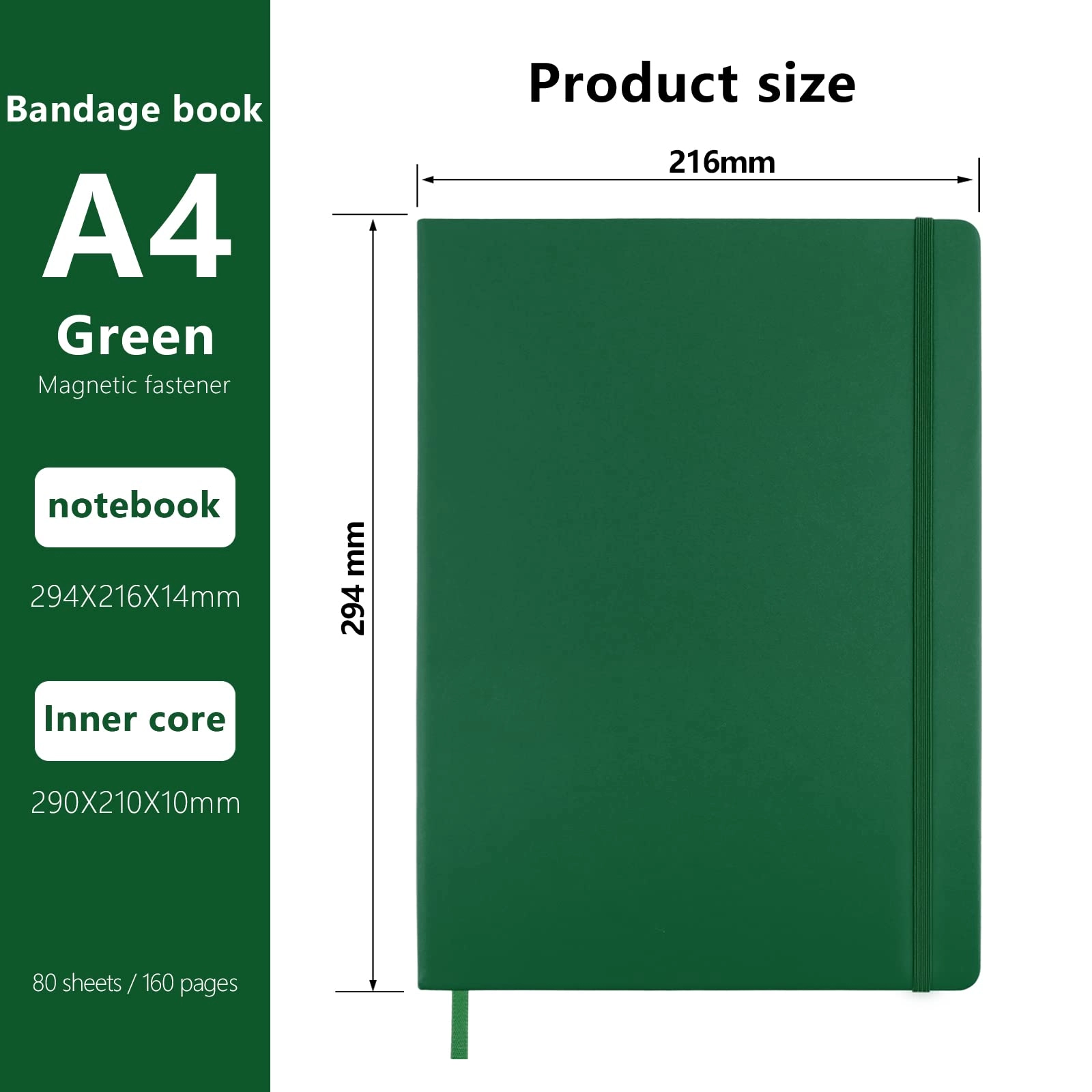 Notebook A4 Hardcover - Lined 80 Sheets