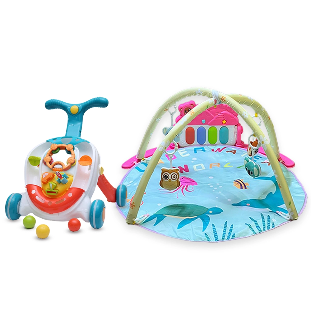 Rolling Ball Walker - Light And Music + Baby Drawing Mat