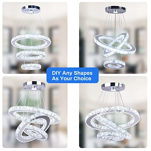 LED Chandeliers 3 rings - 3 colors(cool white/warm white/pure white) Non-dimmable