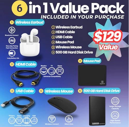 2025 Business - 15.6'' Core i3-1215U 16GB DDR4 512GB SSD + 500GB External Drive