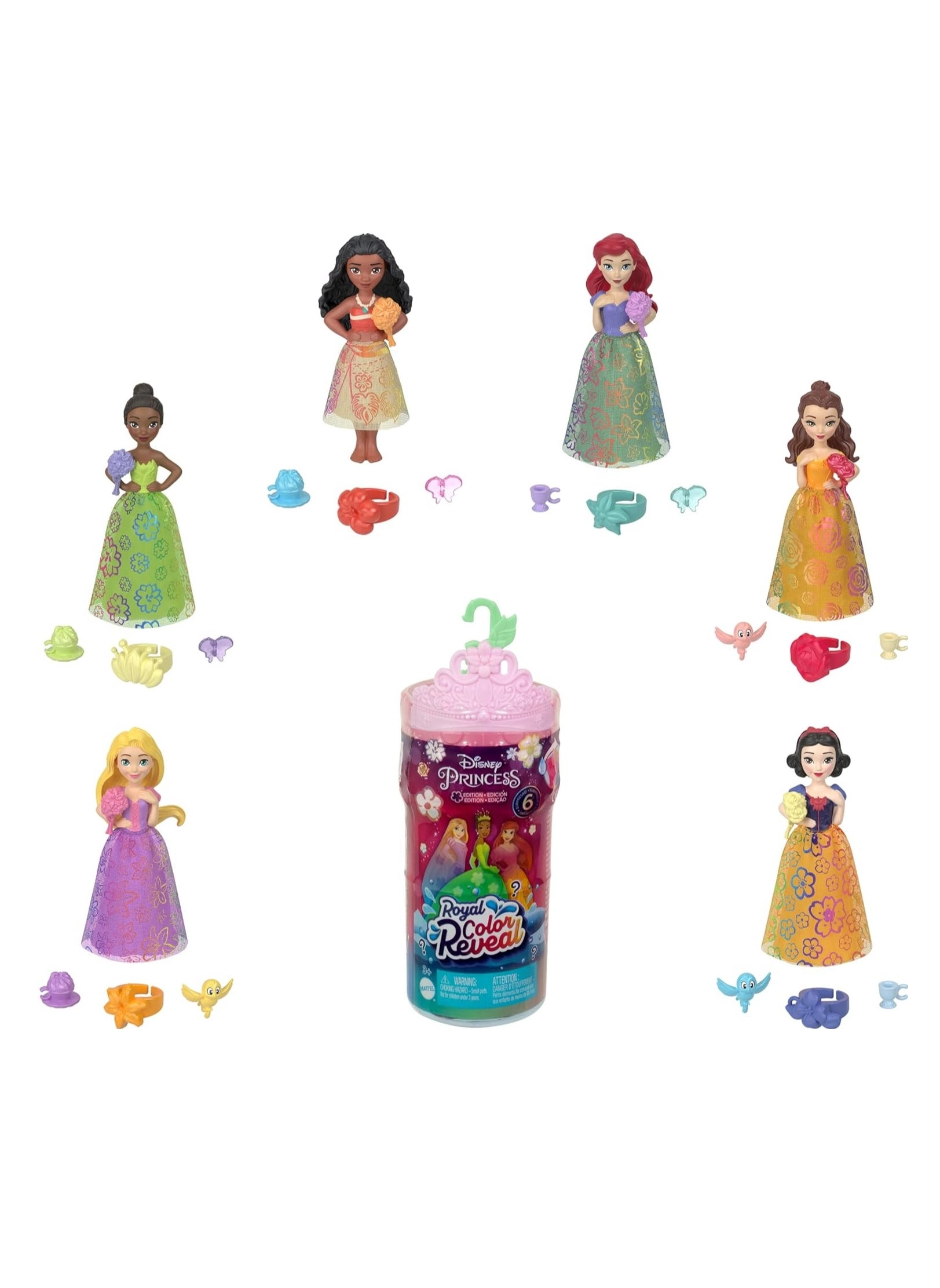 Disney Royal Color Reveal Garden Party Series - Small Doll 6 Surprises Scented Ring