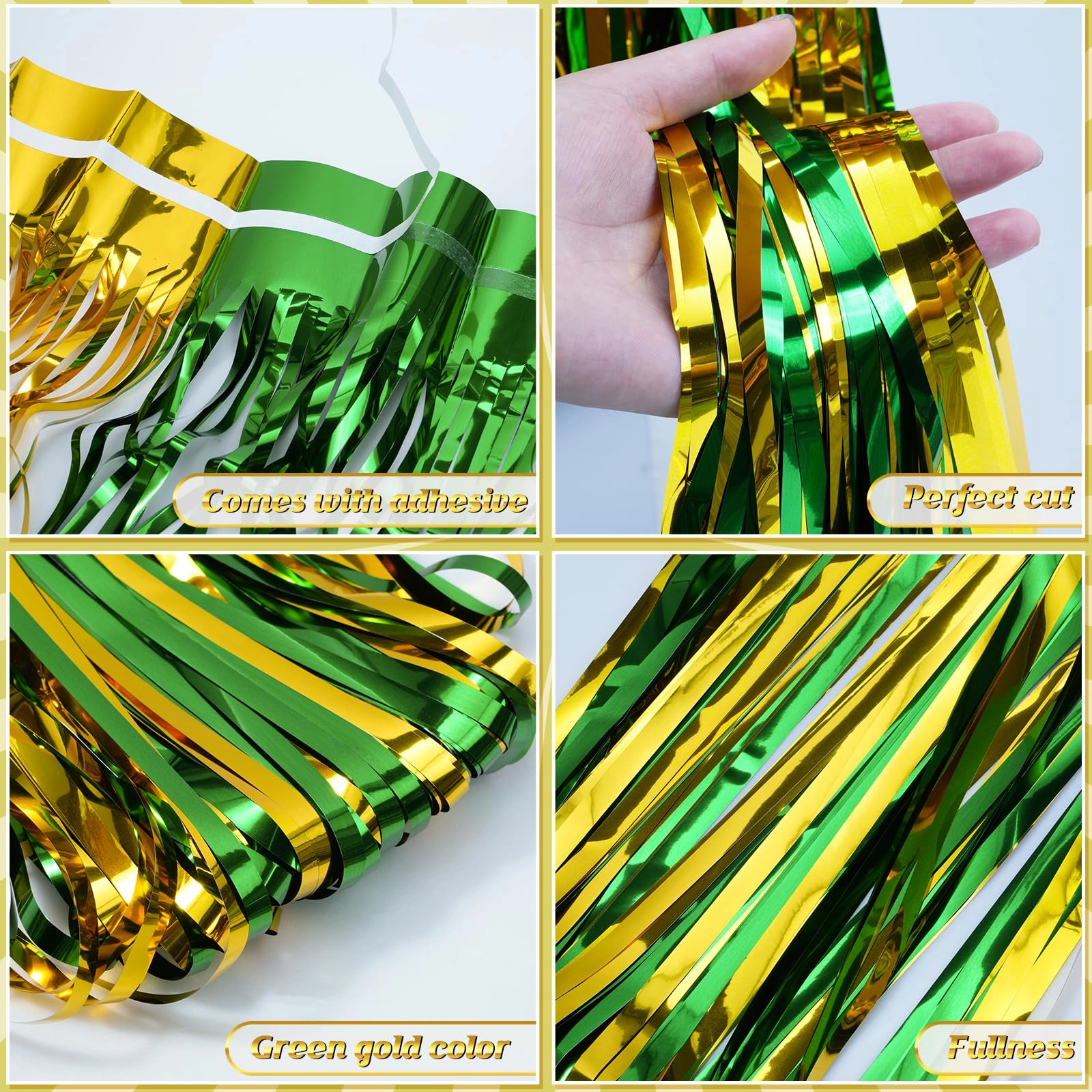 Foil Fringe Curtain - 3 Birthday Graduation Prom Wedding Pack