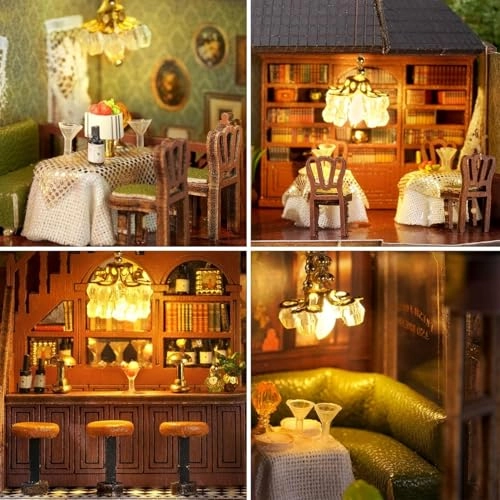 Miniature Wooden Dollhouse Furniture Kit - Western Restaurant 1:24