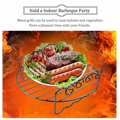 cake baking barrel + pizza pan + air fryer liners + silicone mat + cupcake pan + skewer rack + skewers + toast rack + metal holder + oil brush + plate gripper + silicone molds + silicone gloves - Stainless steel + silicone 12pcs/set