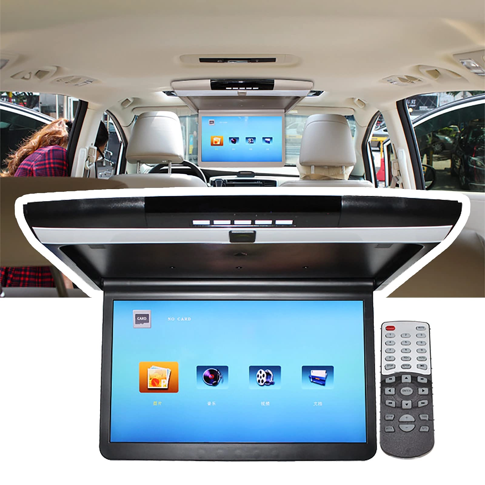 HZHKJSZ Car Roof Mount Flip Down Monitor - 17.3 Inch