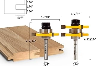 Yonico Tongue and Groove Router Bits Set - 3/4-Inch 1/4-Inch 2 Bit