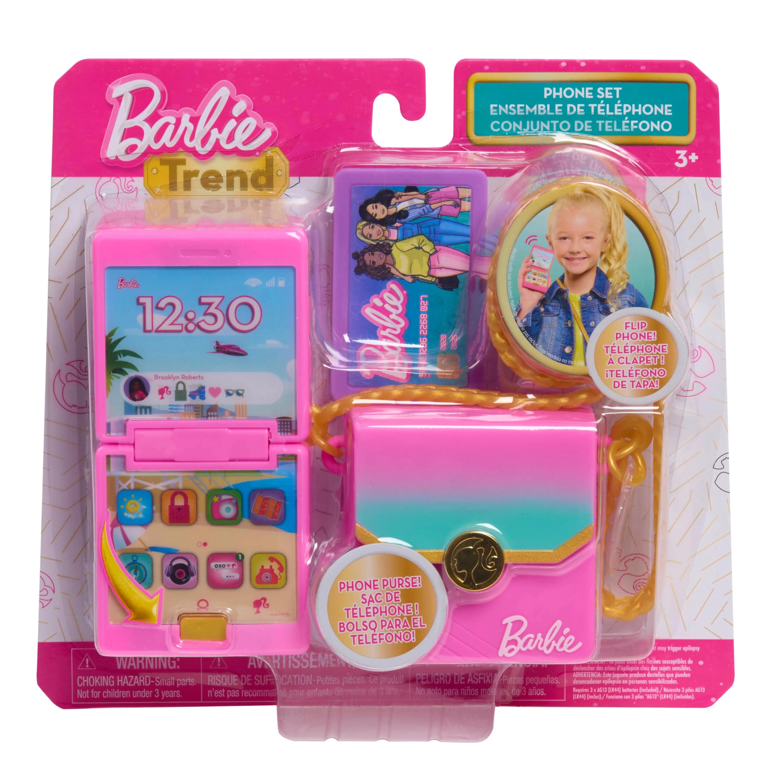 Just Play Barbie Trend Lights and Sounds Phone Set - 3 years+