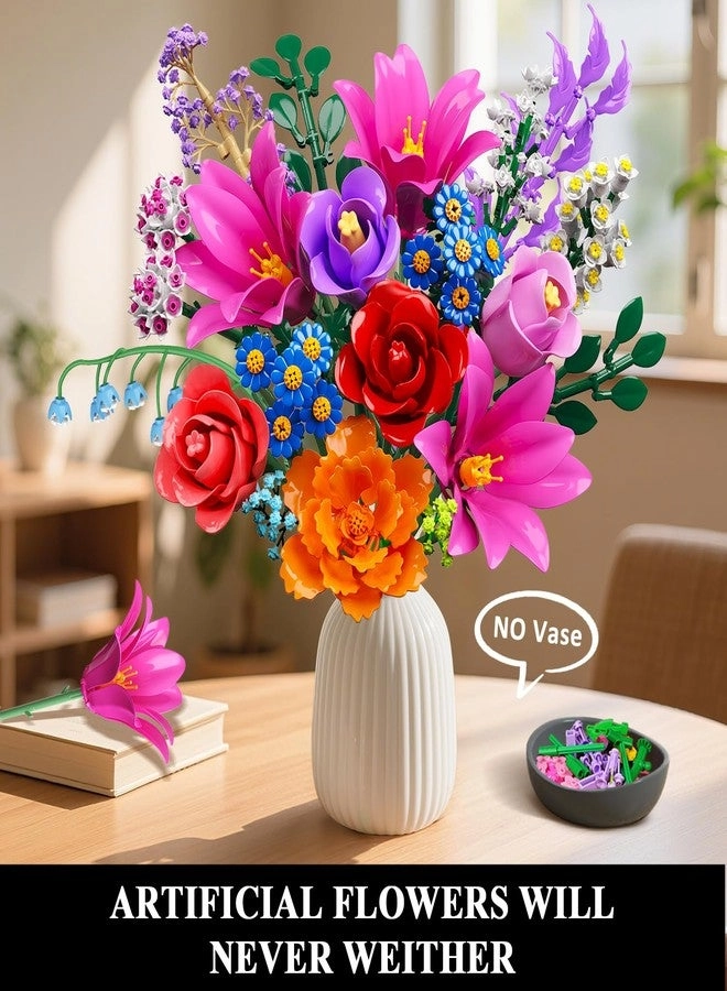 Valentines Flowers Bouquet Building Set - 1054pcs