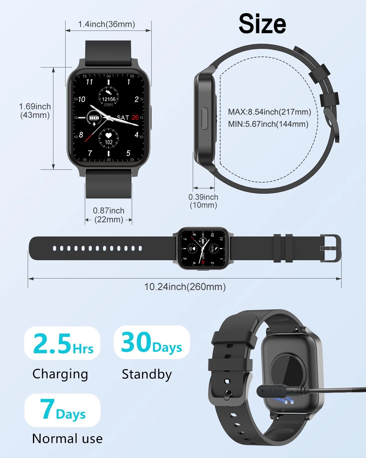 Smart Fitness Watch - 1.85"