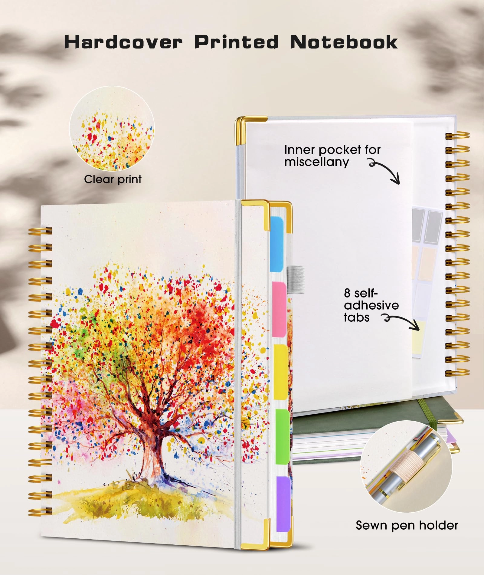 Spiral Notebook Large Hardcover - Lined 150 Sheets
