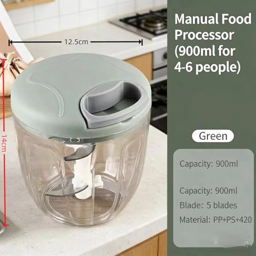 Hand Pull String Mini Chopper - 900ml 5 blades