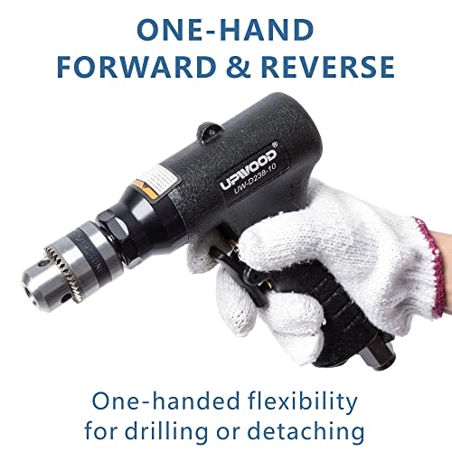 UW-D238-10 - 3/8 Reversible Drill Air Powered 1800 RPM