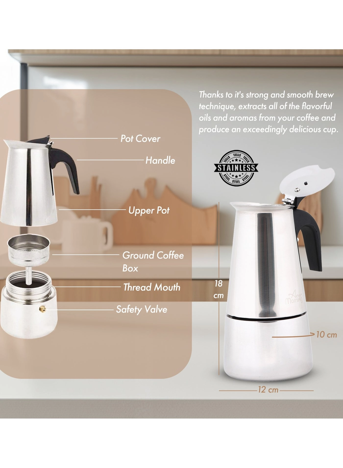 ANY8681126433853 - 200 ml Stainless Steel Induction-Compatible